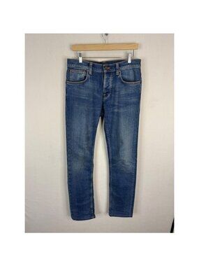 Nudie Jeans Co Grim Tim Indigo Feeling Slim Straight Jeans Blue 31x32 hemmed